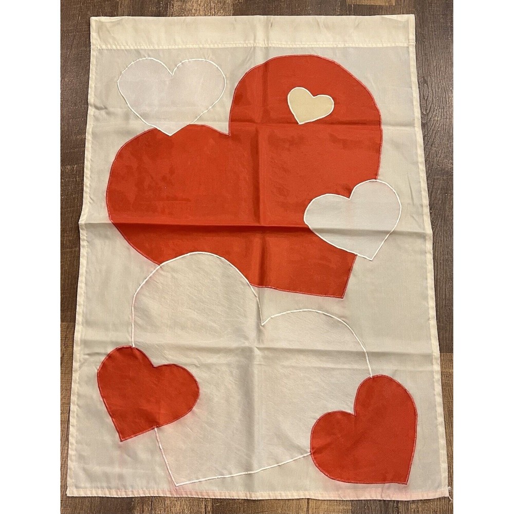Garden Flag Hearts Love Outdoor Decor Anytime Anniversary Engagement Valentines